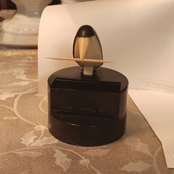 1960s Bakelite Toucan Penguin Bird Toothpick Dispenser Kitchy - Picture 1 of 1